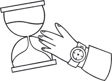 hand with hourglass PNG, SVG