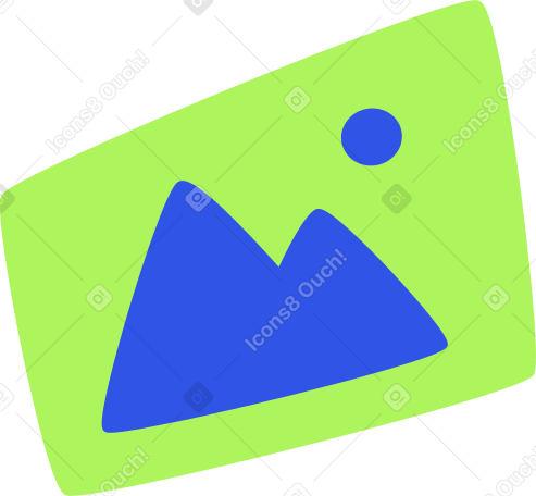 image with mountains on green background Illustration in PNG, SVG
