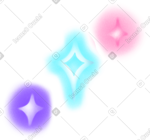 three shining stars PNG, SVG