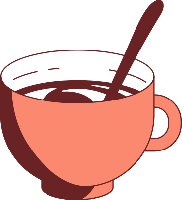 cup of coffee with a spoon PNG, SVG