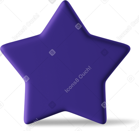3D purple star standing PNG, SVG