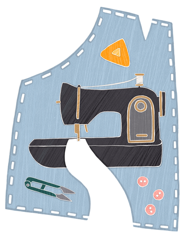 Hobby to sew on a black sewing machine PNG, SVG