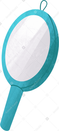 small blue mirror with a handle PNG, SVG