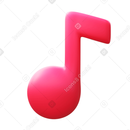 3D music note PNG, SVG
