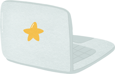 星が付いた灰色のラップトップ PNG、SVG