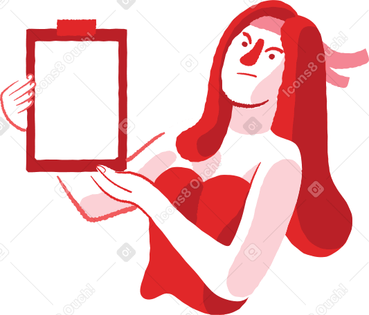 displeased woman with clipboard PNG, SVG