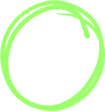Bright green circle doodle PNG, SVG