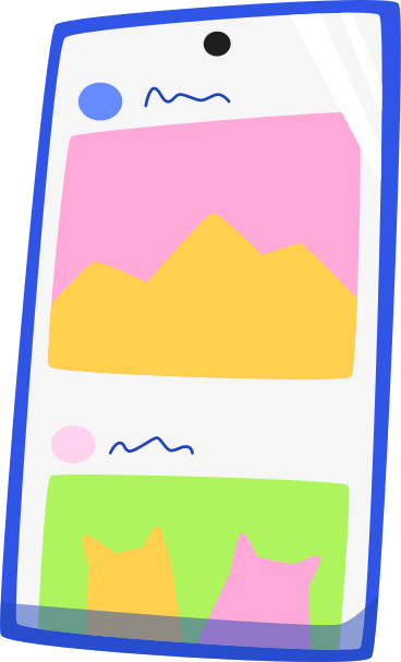blue phone with photos on screen PNG, SVG