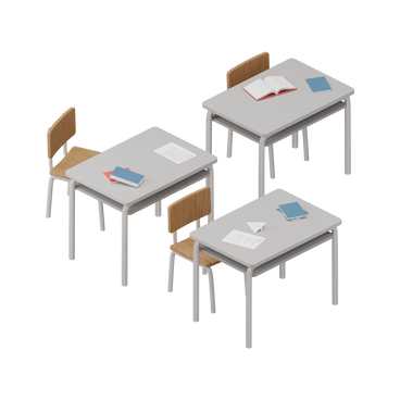 Isometric school desks PNG, SVG