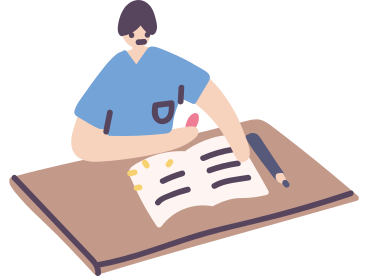 Man at the desk erasing his writing from notebook PNG, SVG