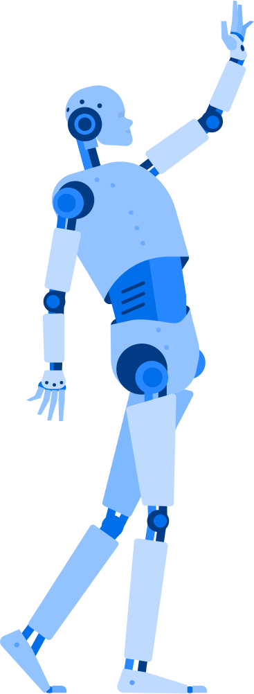 android robot raises his hand and gives five PNG, SVG