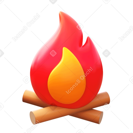 3D campfire Illustration in PNG, SVG