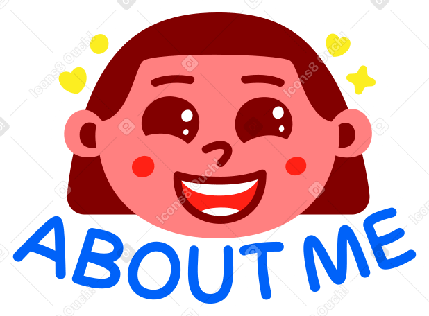 lettering sticker about me girl yellow red text PNG, SVG