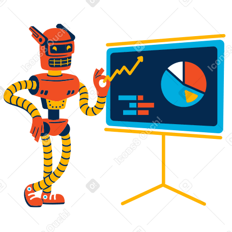 Financial analyst robot Illustration in PNG, SVG