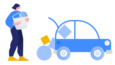 Woman putting things in trunk PNG, SVG
