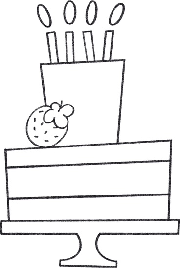 festive cake with candles and strawberries PNG, SVG