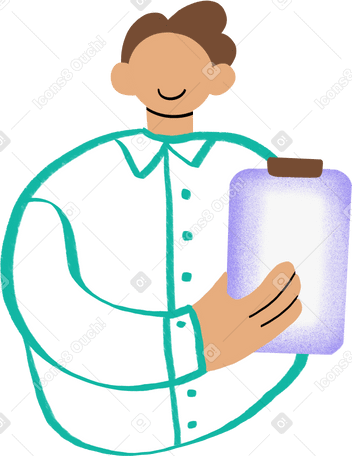 torso of a office worker with a notepad PNG, SVG
