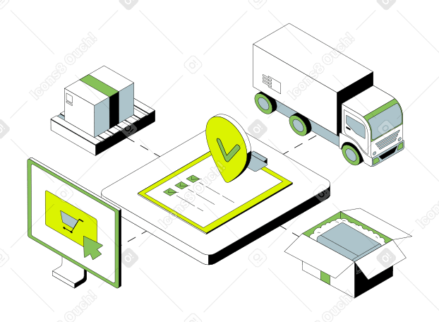 Цепочка поставок грузов и управление цепочками поставок в PNG, SVG