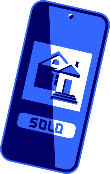 smartphone with a mobile application about the sale of real estate PNG, SVG