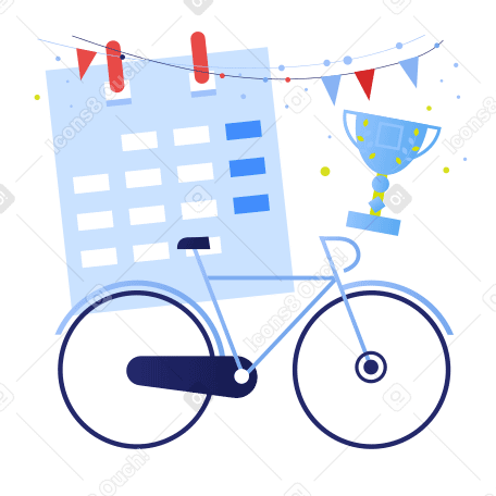 Victory in a bicycle race Illustration in PNG, SVG