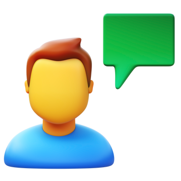 man with chat bubble PNG, SVG