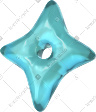 3D 蓝色膨胀火花 PNG, SVG