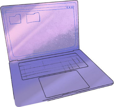 Purple laptop open PNG, SVG