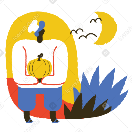 Pumpkin Illustration in PNG, SVG