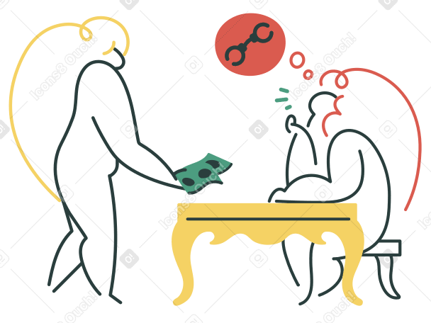 Bribe Illustration in PNG, SVG