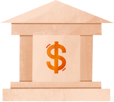 bank building with dollar sign PNG, SVG