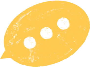 Yellow speech bubble with dots PNG, SVG