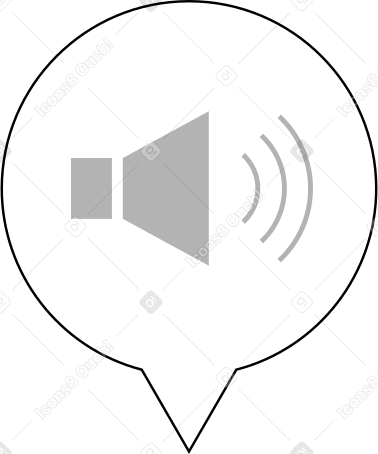 speech bubble with sound speaker PNG, SVG