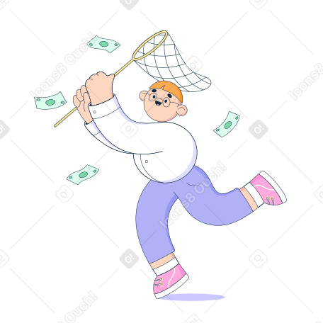 Chasing money Illustration in PNG, SVG