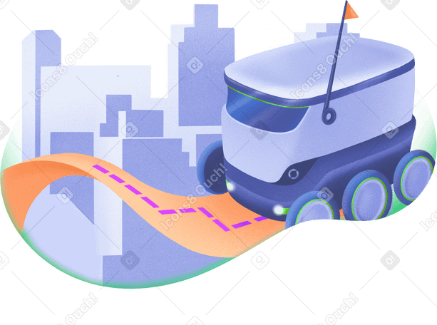 delivery robot with background PNG, SVG