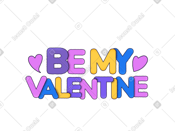 lettering be my valentine PNG, SVG