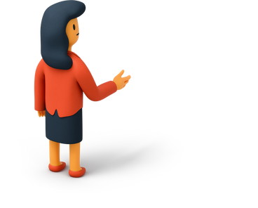 Back view of business woman holding out her hand PNG, SVG
