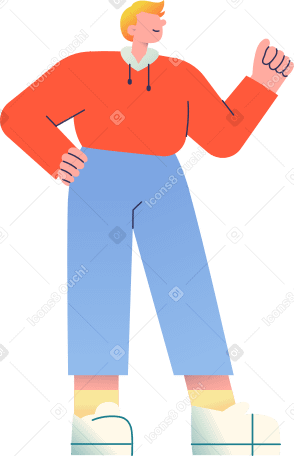 man with hand on his belt Illustration in PNG, SVG