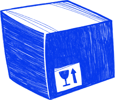 blue cardboard box PNG, SVG