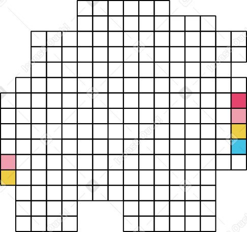 Сетка с цветными ячейками в PNG, SVG