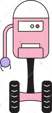 pink robot Illustration in PNG, SVG