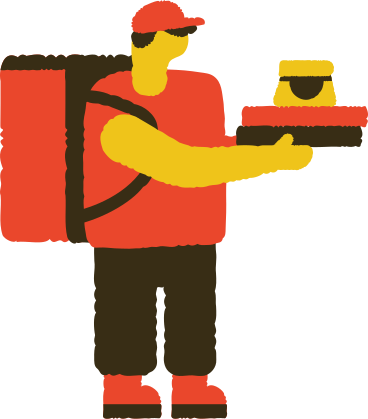 Food delivery man PNG, SVG