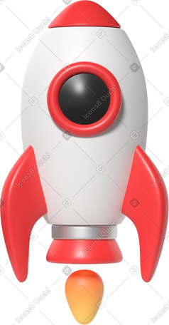 3D rocket PNG, SVG