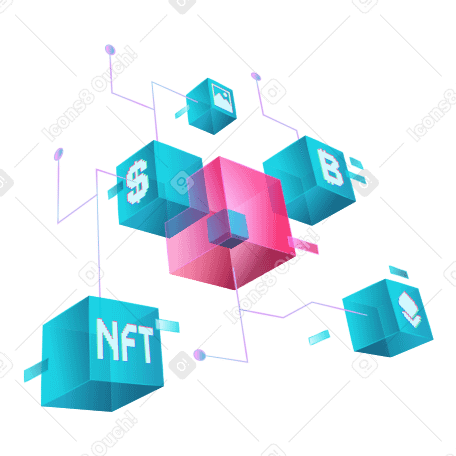 Blockchain technology, cryptocurrencies and NFT PNG, SVG