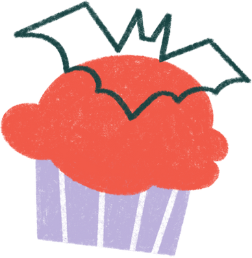 cupcake with bat PNG, SVG