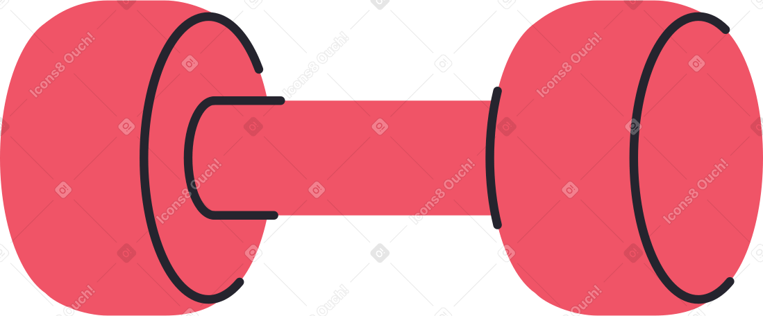 red barbell PNG, SVG