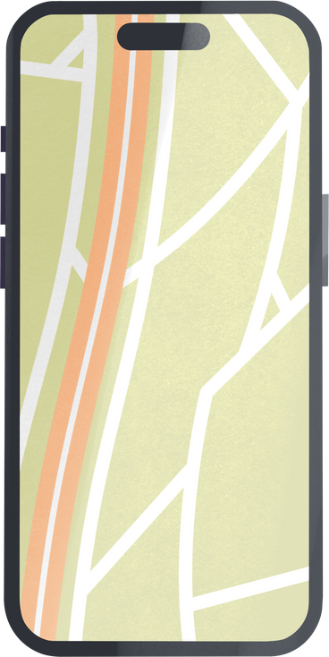 phone with a map PNG, SVG