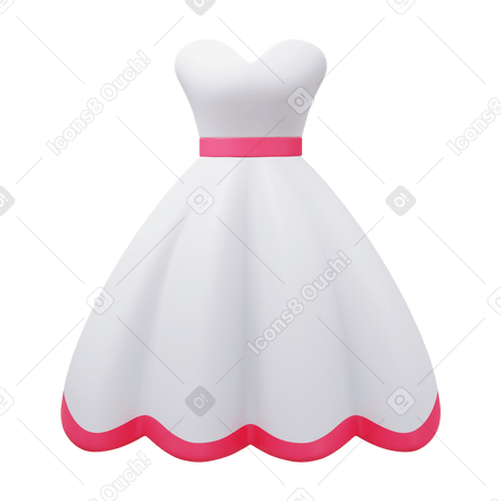 3D wedding dress PNG, SVG