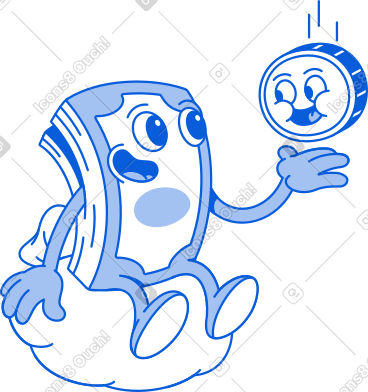 Bundle of banknotes with coin PNG, SVG