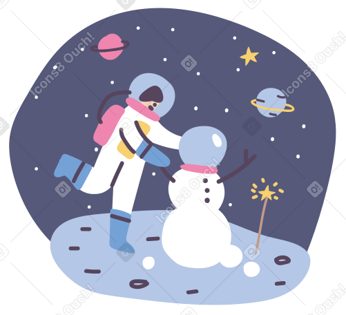 Space snowman Illustration in PNG, SVG