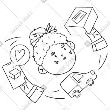 Joyful customer who received order by delivery PNG, SVG